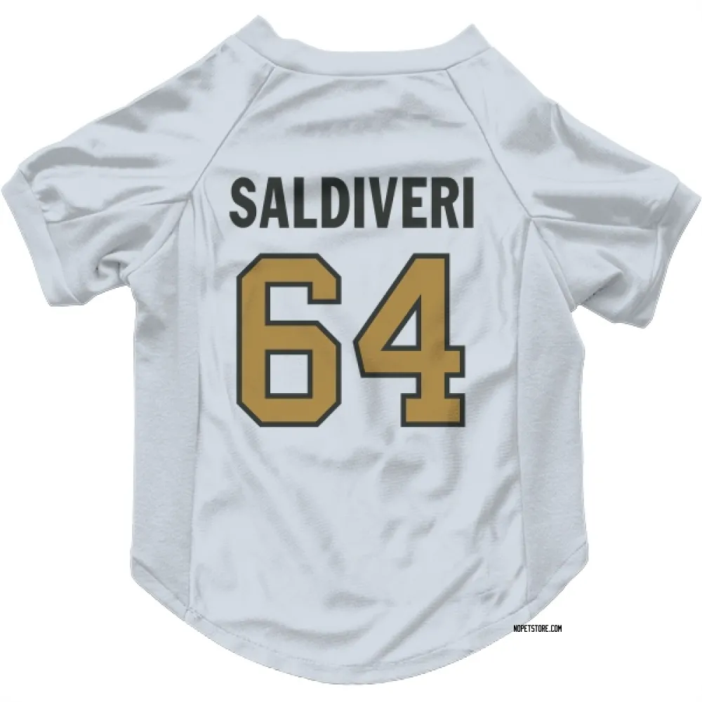 New Orleans Saints Nick Saldiveri White Gold Pet Jersey for Dog & Cat