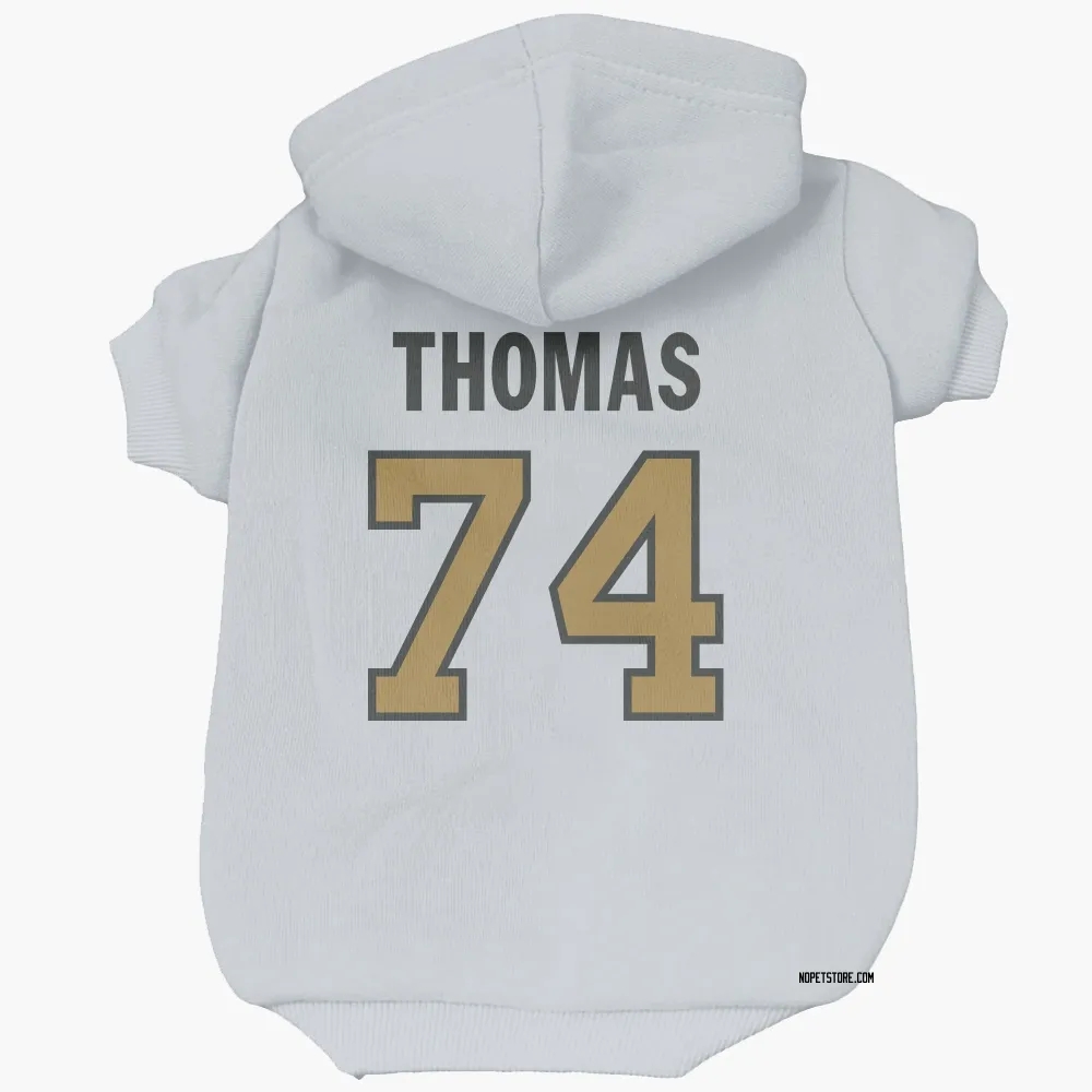 New Orleans Saints Omari Thomas White Gold Pet Hoodie for Dog & Cat