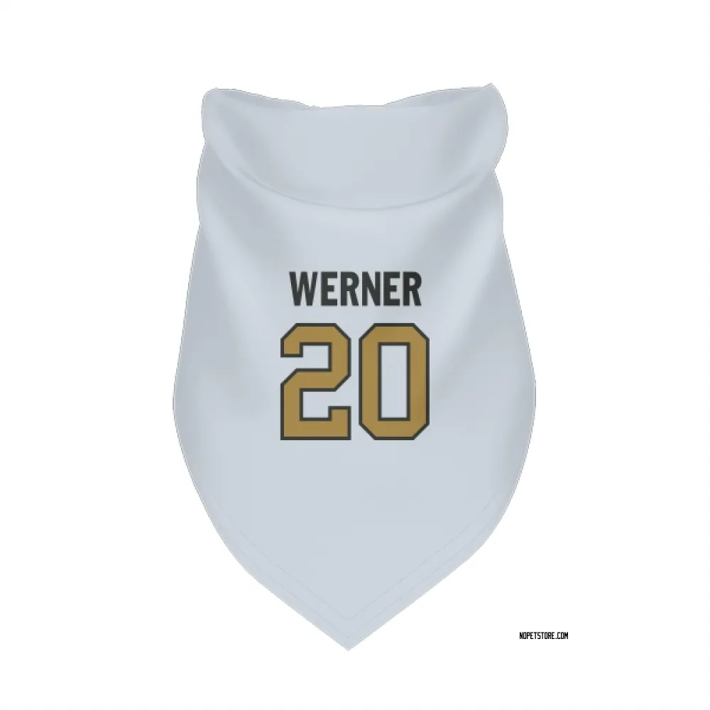 New Orleans Saints Pete Werner White Gold Pet Bandana for Dog & Cat