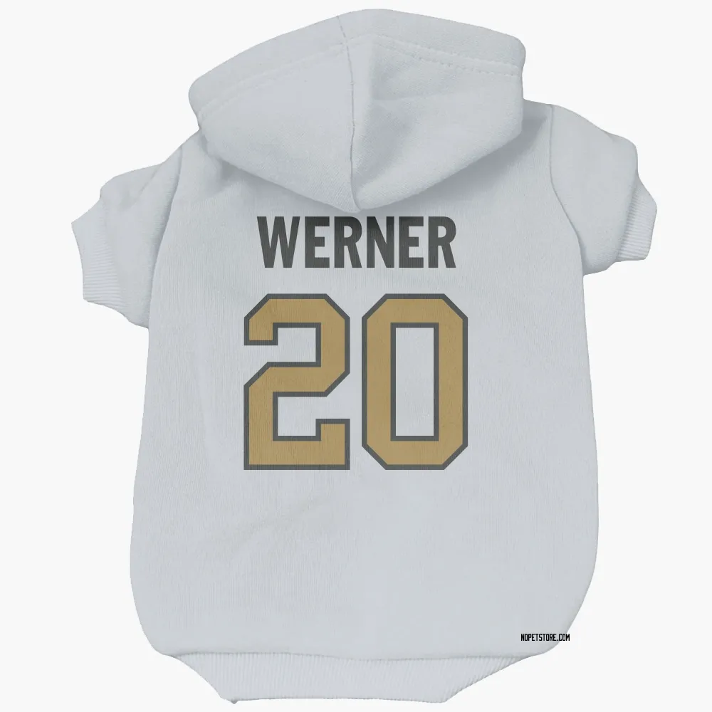 New Orleans Saints Pete Werner White Gold Pet Hoodie for Dog & Cat