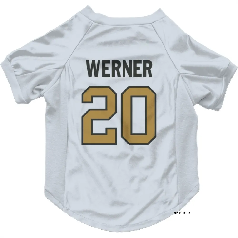 New Orleans Saints Pete Werner White Gold Pet Jersey for Dog & Cat