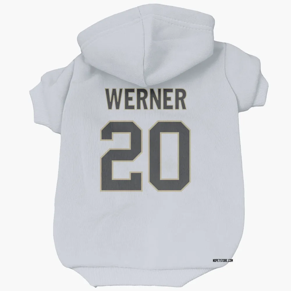 New Orleans Saints Pete Werner White Pet Hoodie for Dog & Cat