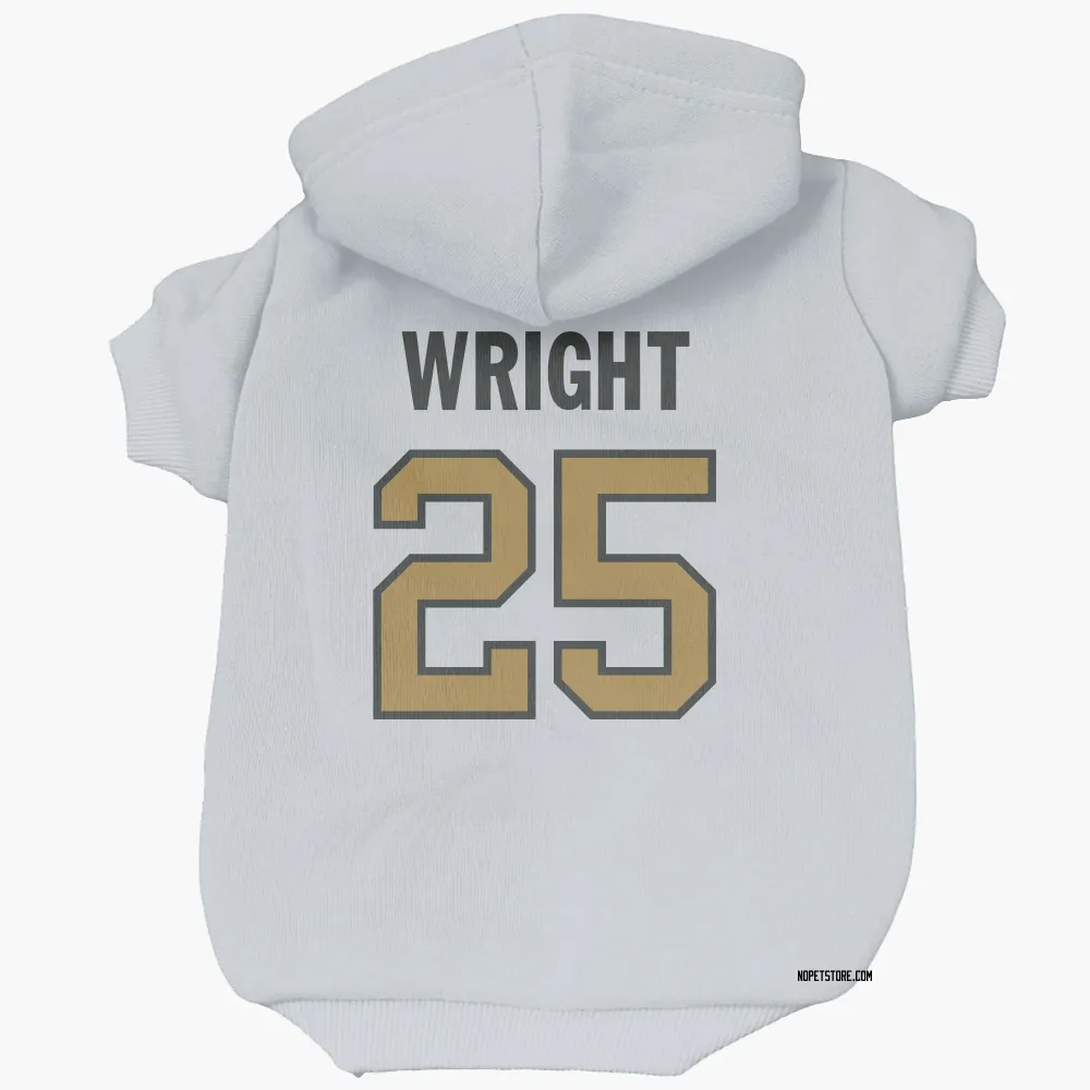 New Orleans Saints Rejzohn Wright White Gold Pet Hoodie for Dog & Cat