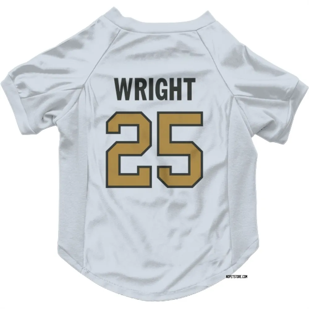New Orleans Saints Rejzohn Wright White Gold Pet Jersey for Dog & Cat