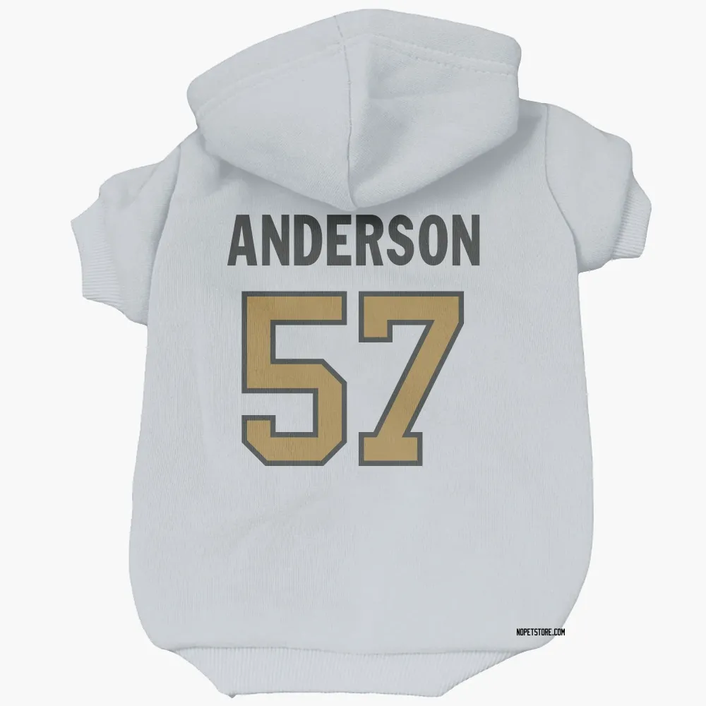 New Orleans Saints Ryder Anderson White Gold Pet Hoodie for Dog & Cat