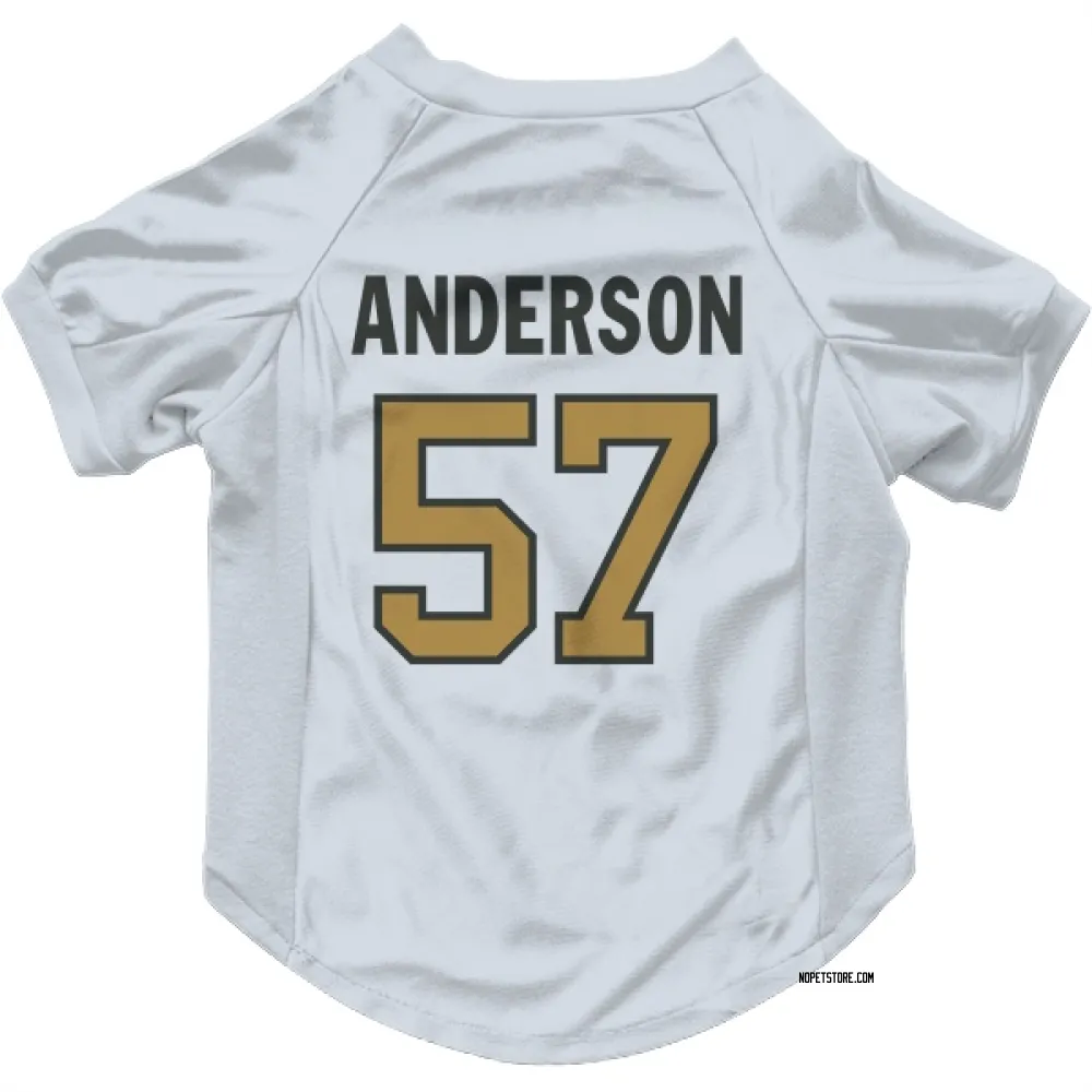 New Orleans Saints Ryder Anderson White Gold Pet Jersey for Dog & Cat