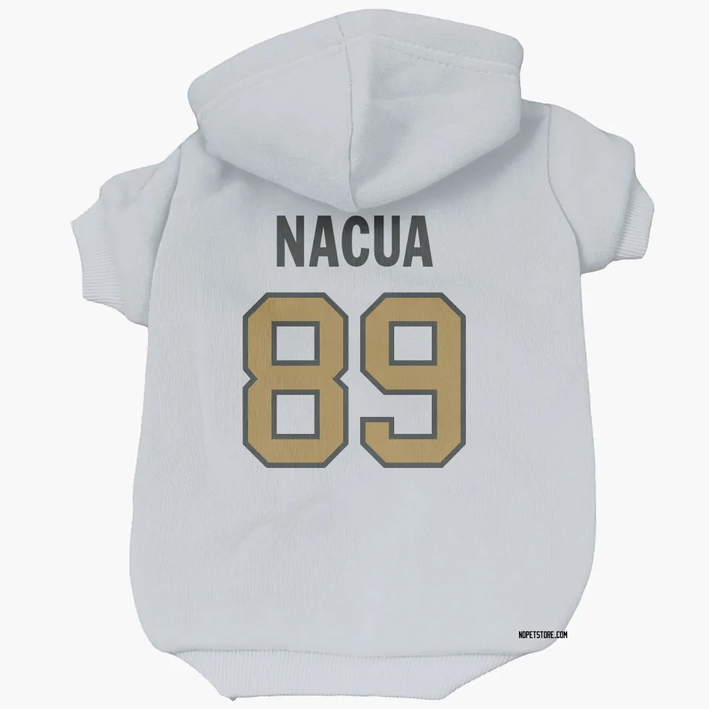 New Orleans Saints Samson Nacua White Gold Pet Hoodie for Dog & Cat