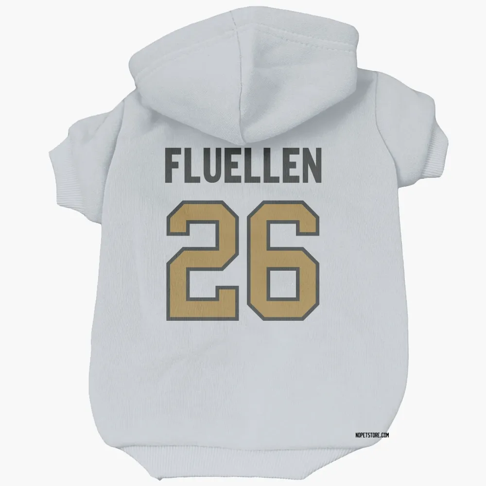New Orleans Saints Travion Fluellen White Gold Pet Hoodie for Dog & Cat