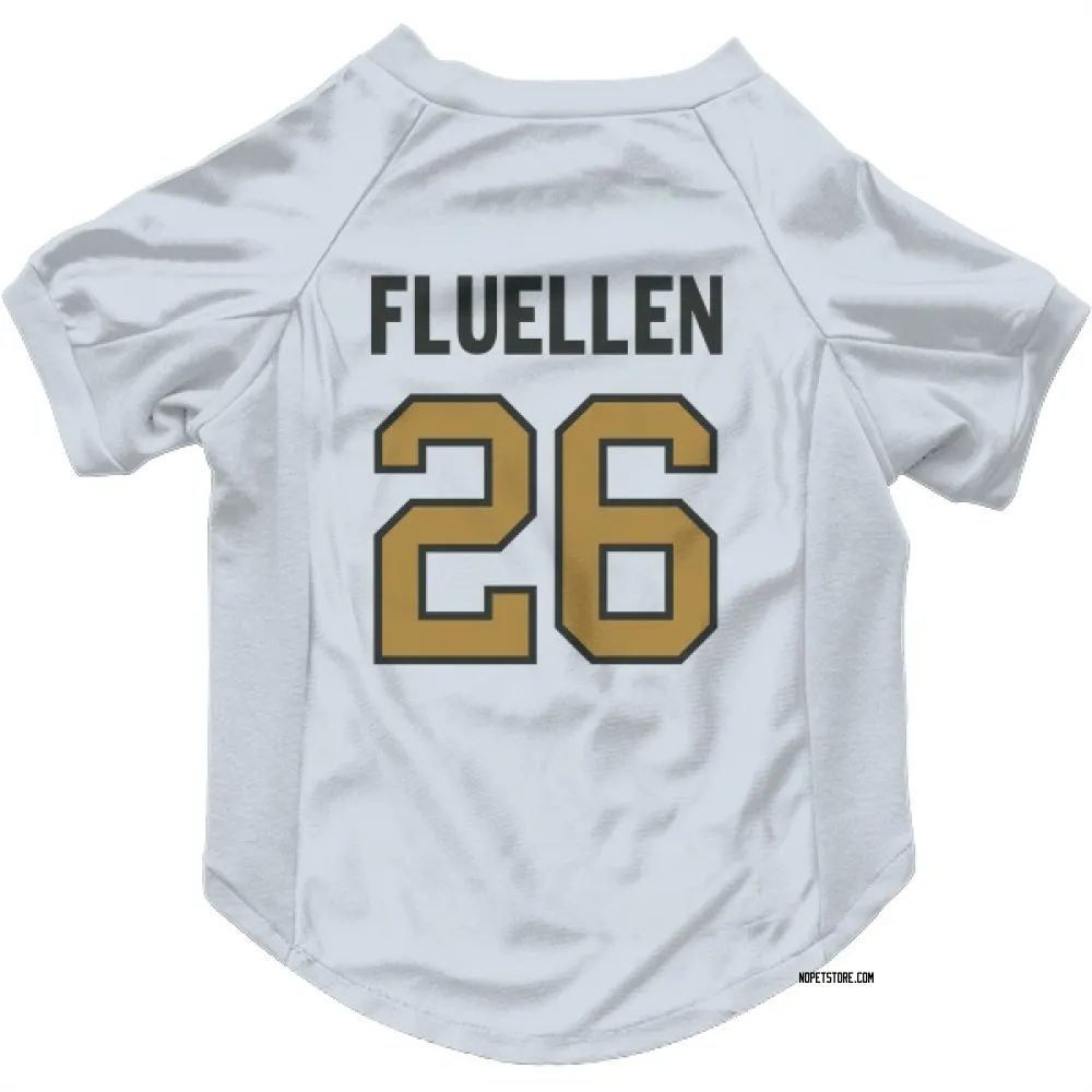 New Orleans Saints Travion Fluellen White Gold Pet Jersey for Dog & Cat