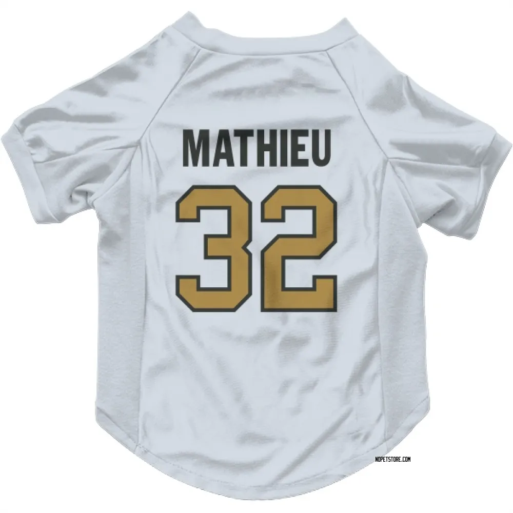 New Orleans Saints Tyrann Mathieu White Gold Pet Jersey for Dog & Cat