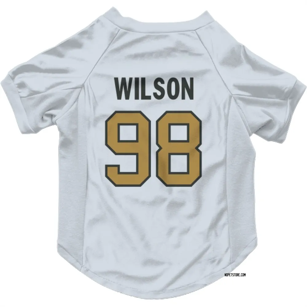 New Orleans Saints Tyree Wilson White Gold Pet Jersey for Dog & Cat