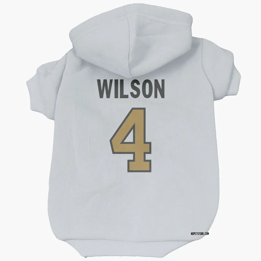 New Orleans Saints Zach Wilson White Gold Pet Hoodie for Dog & Cat