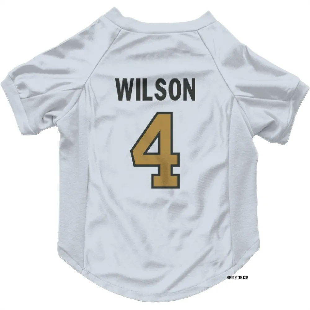 New Orleans Saints Zach Wilson White Gold Pet Jersey for Dog & Cat