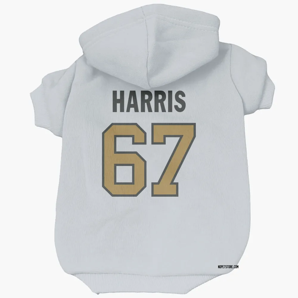 New Orleans Saints Zxavian Harris White Gold Pet Hoodie for Dog & Cat