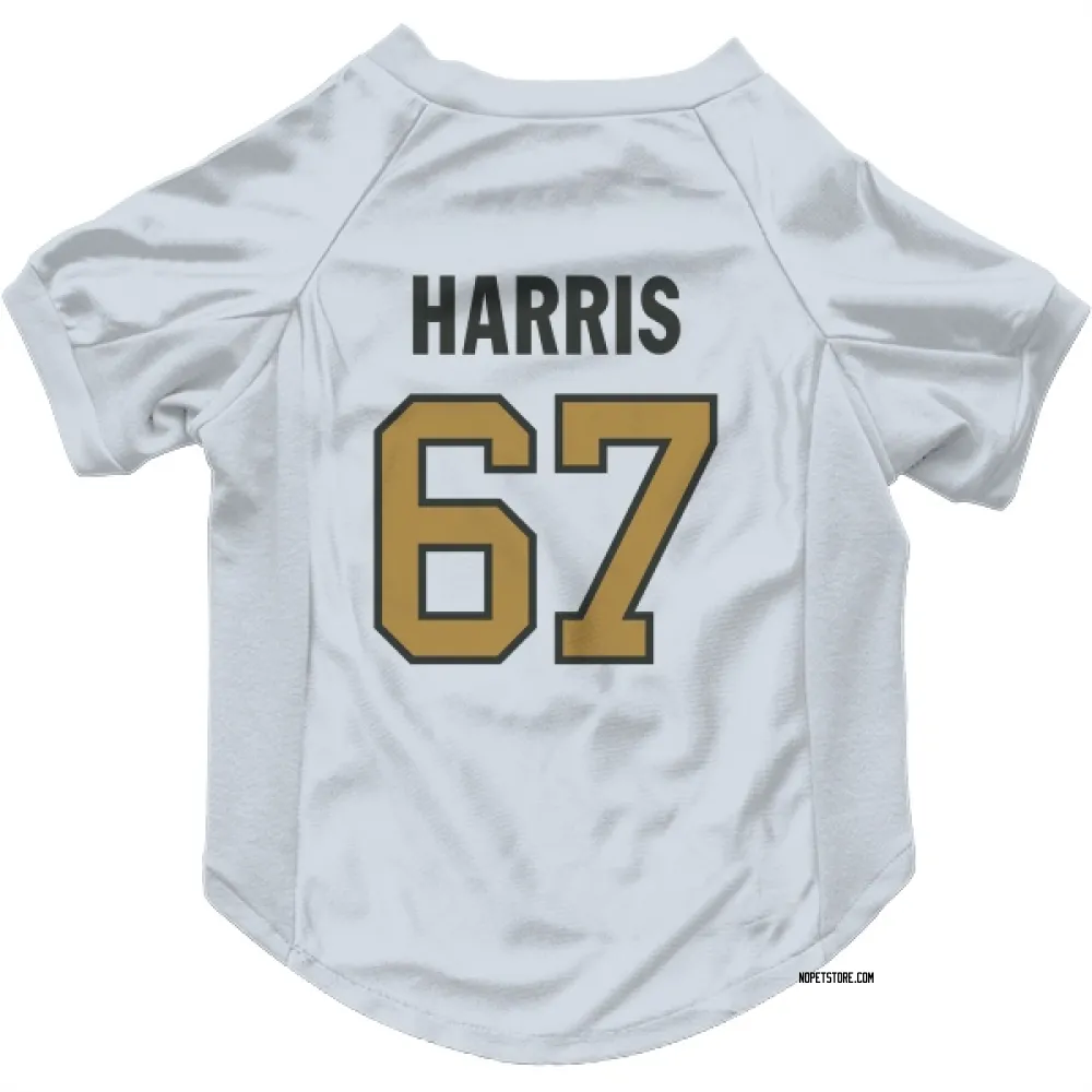 New Orleans Saints Zxavian Harris White Gold Pet Jersey for Dog & Cat