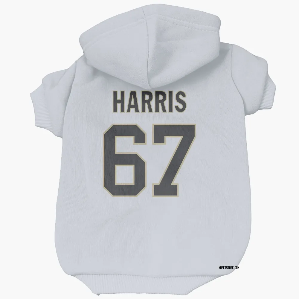 New Orleans Saints Zxavian Harris White Pet Hoodie for Dog & Cat